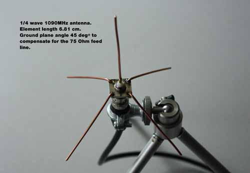 1090 MHz 1/4 wave antenna