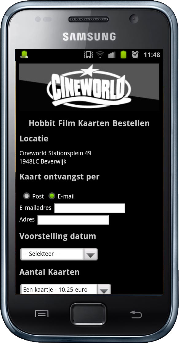Mobile e-commerce purchase options