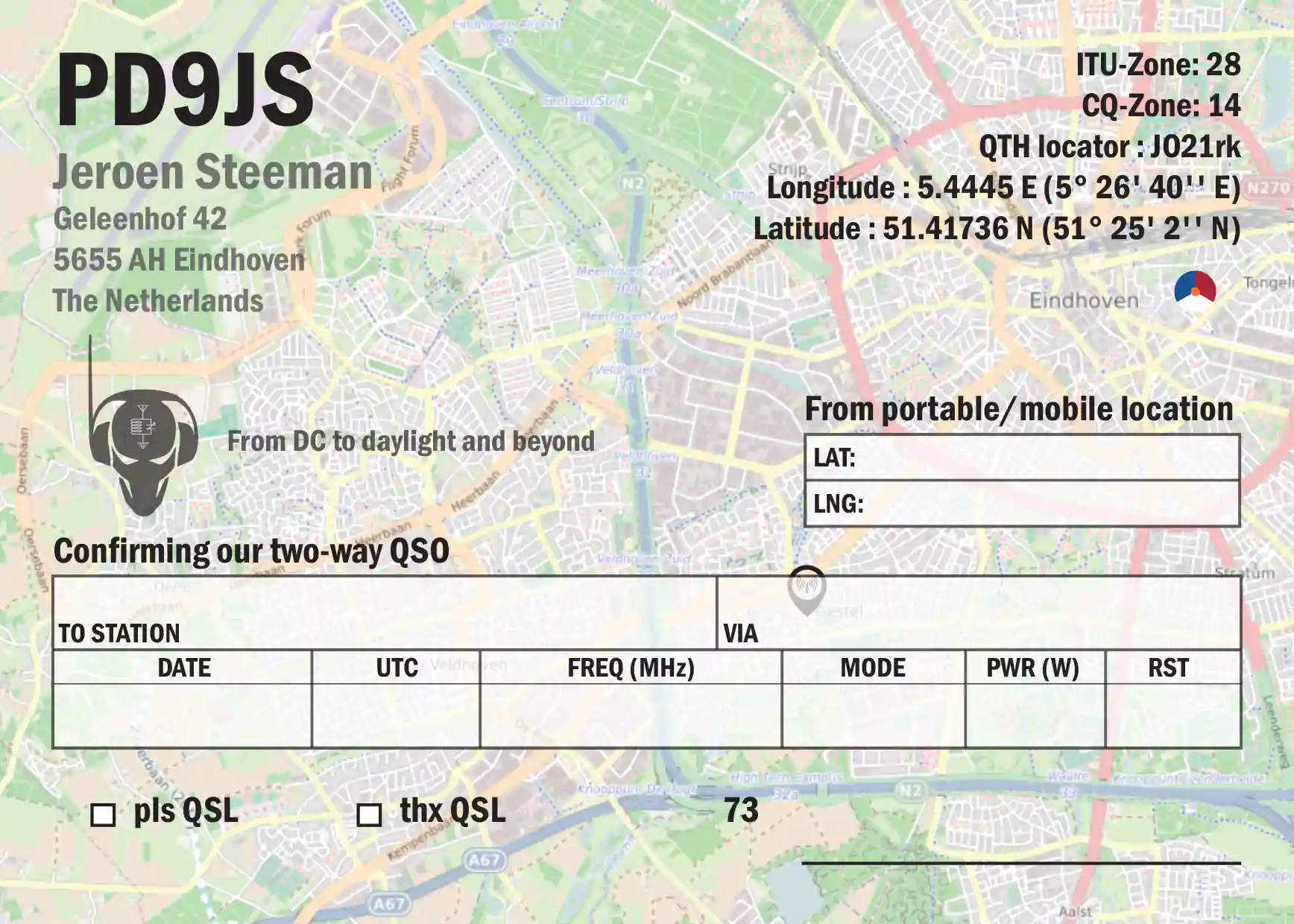 PD9JS QSL card