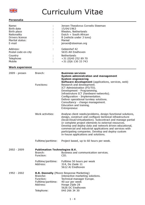 CV Jeroen Steeman English