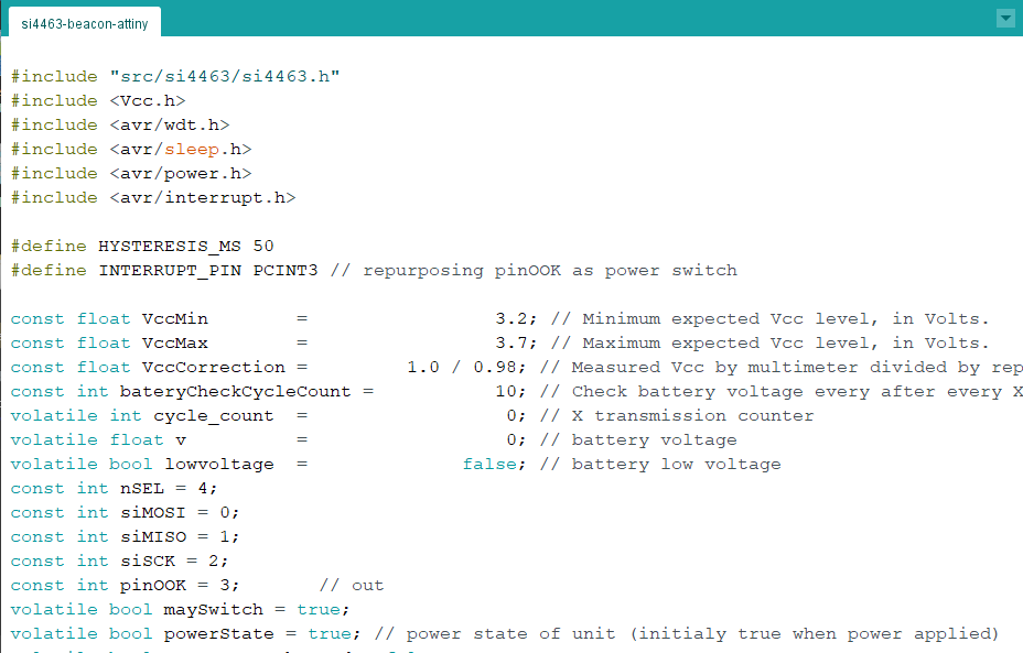 ATTINY85 telemetry source code