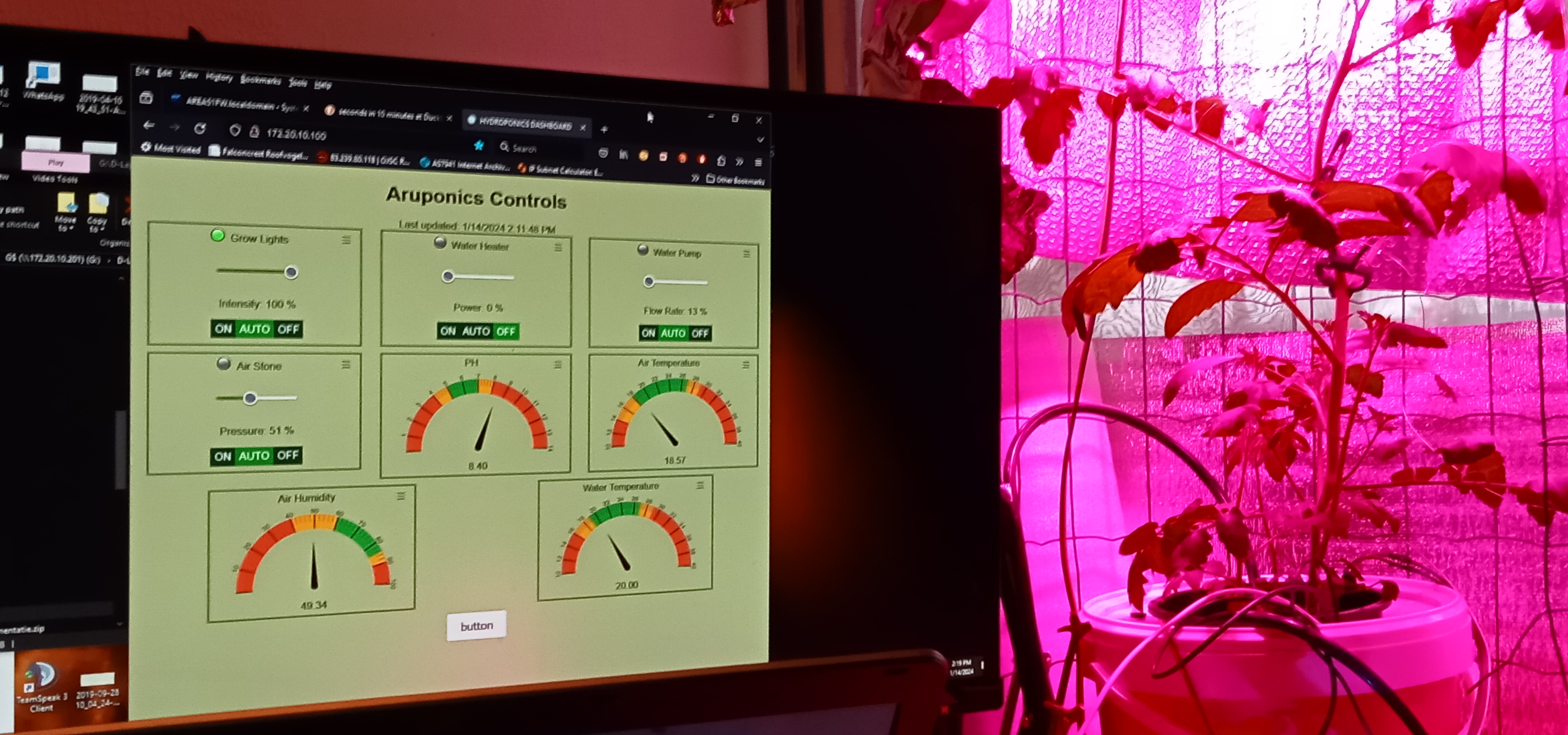 Operational Hydroponic Dashboard