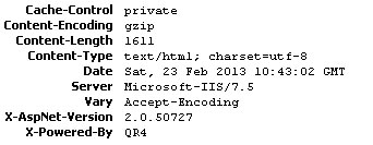 Server header before